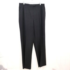 Lafayette‎ 148 Trousers 16 Black Womens Pleated Straight Leg Dress Pants